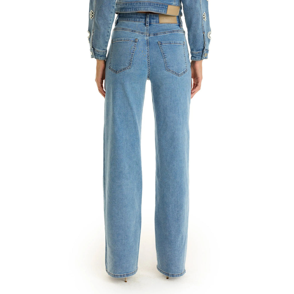💕💕2026 Hot Sale Kaia Pearl High Rise Jean - Medium Blue