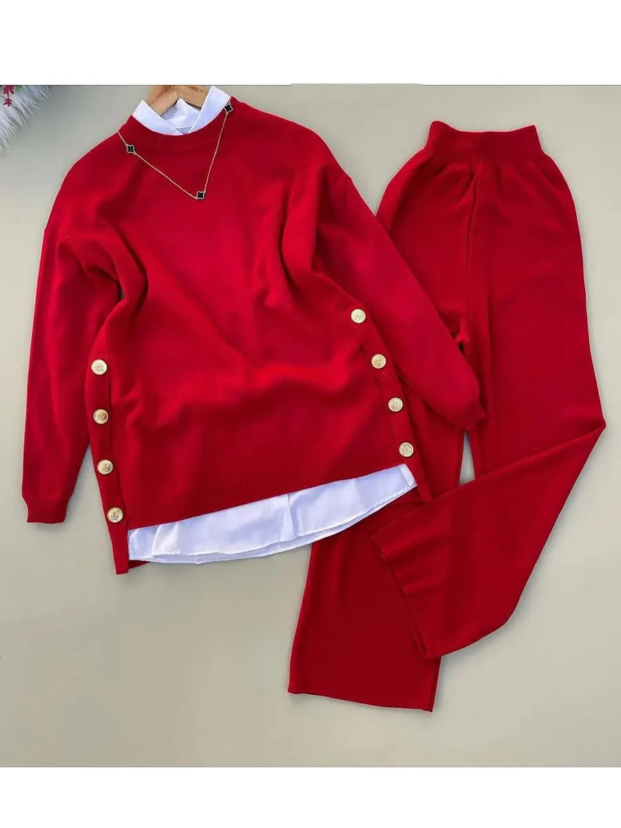 CLEARANCE SALE🔥 Women's Comfortable Pullover Sweater and Pants Two-piece Set