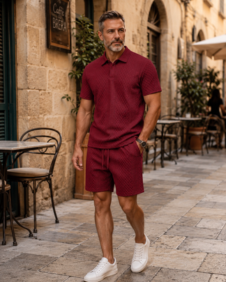 💚Men’s Summer Polo Shirt & Shorts Set – Casual Athletic 2-Piece Outfit