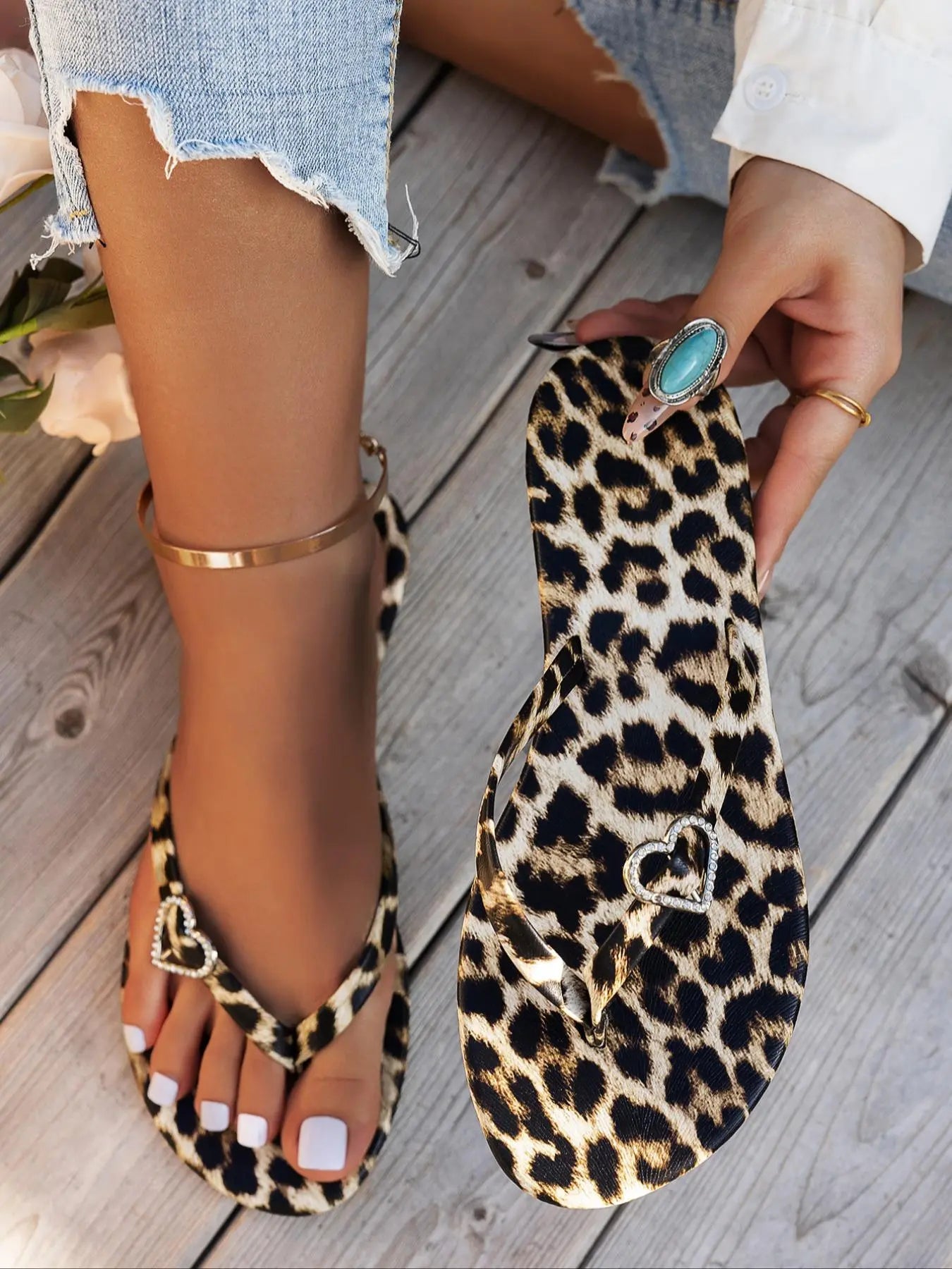 💕💕On Sale Now Women's Leopard Print Slides - Casual Summer Sandals