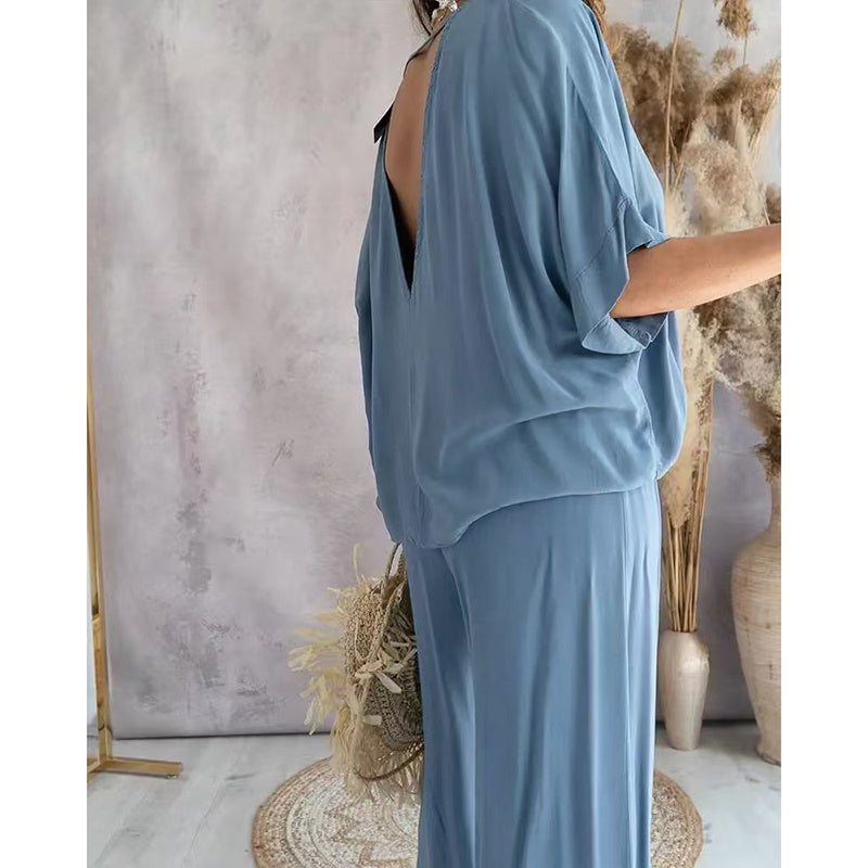🌷Women’s Lounge Set with Wide Leg Pant