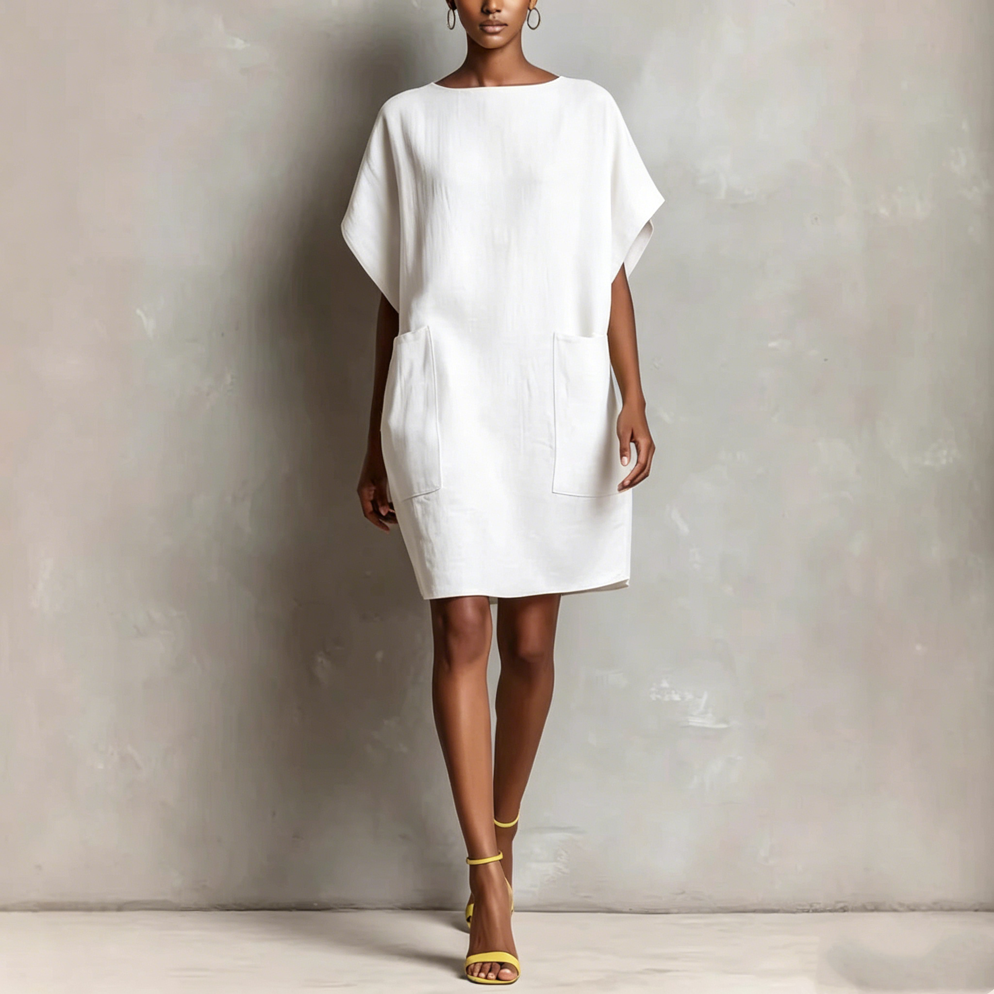 💝💝Effortless Linen-Blend Shift Dress