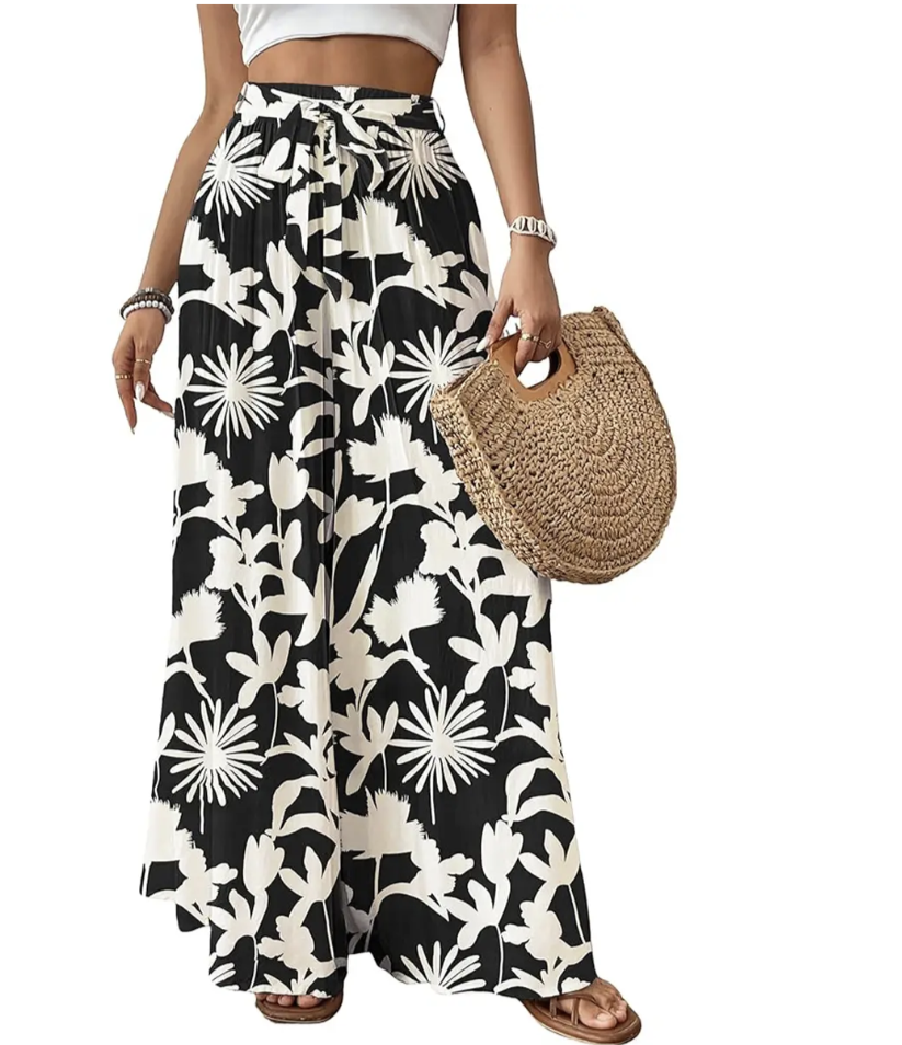💕💕🌸 SALE Bsubseach Women's Floral Wide Leg Pants 🌸