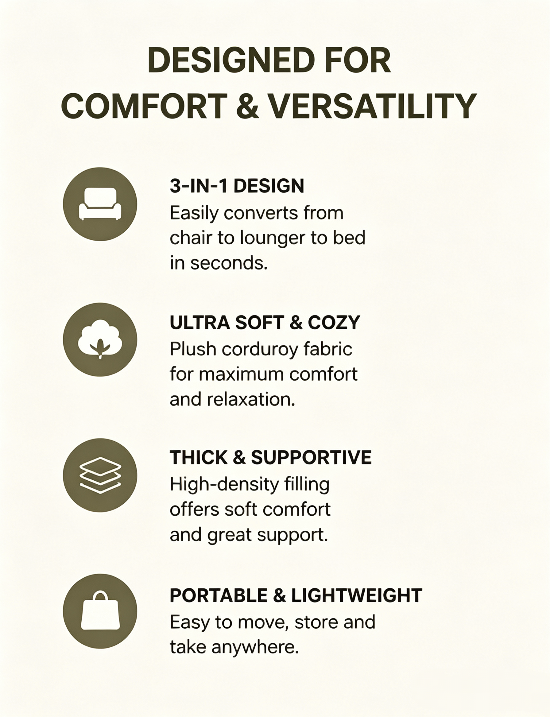 🤲 Factory direct salese🛋️ 3-in-1 Convertible Floor Sofa Bed（🎁Special Sale—Free Shipping)