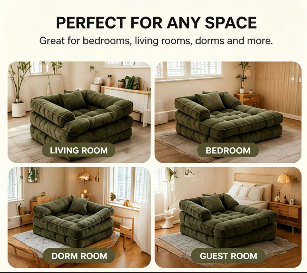 🤲 Factory direct salese🛋️ 3-in-1 Convertible Floor Sofa Bed（🎁Special Sale—Free Shipping)