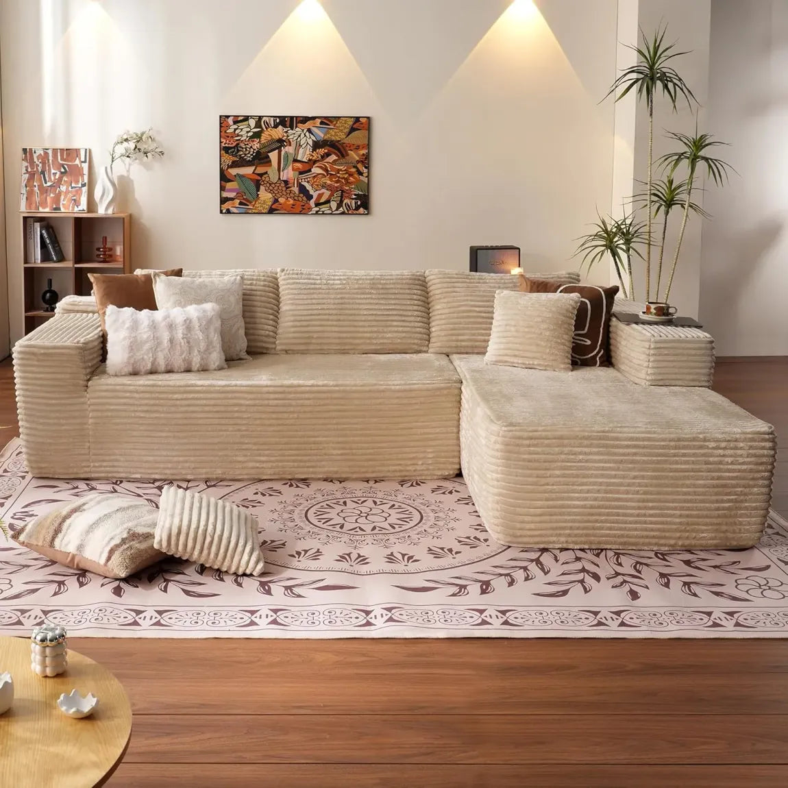 🎉Minimalist L-Shaped Upholstered Sofa（🎁Special Sale—Free Shipping）