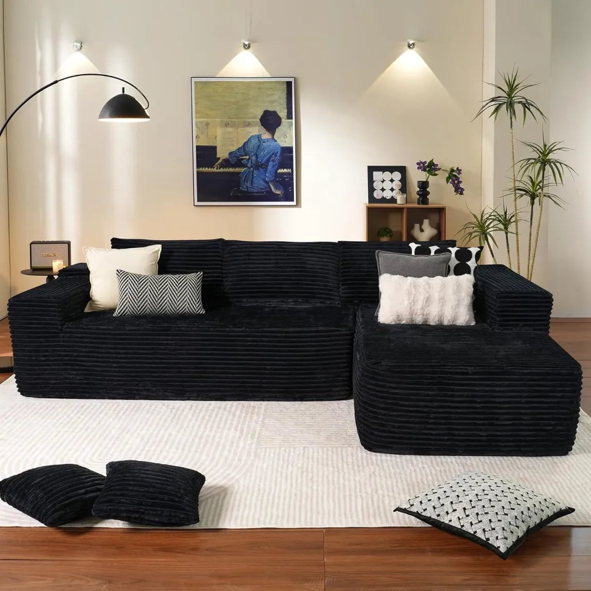 🎉Minimalist L-Shaped Upholstered Sofa（🎁Special Sale—Free Shipping）
