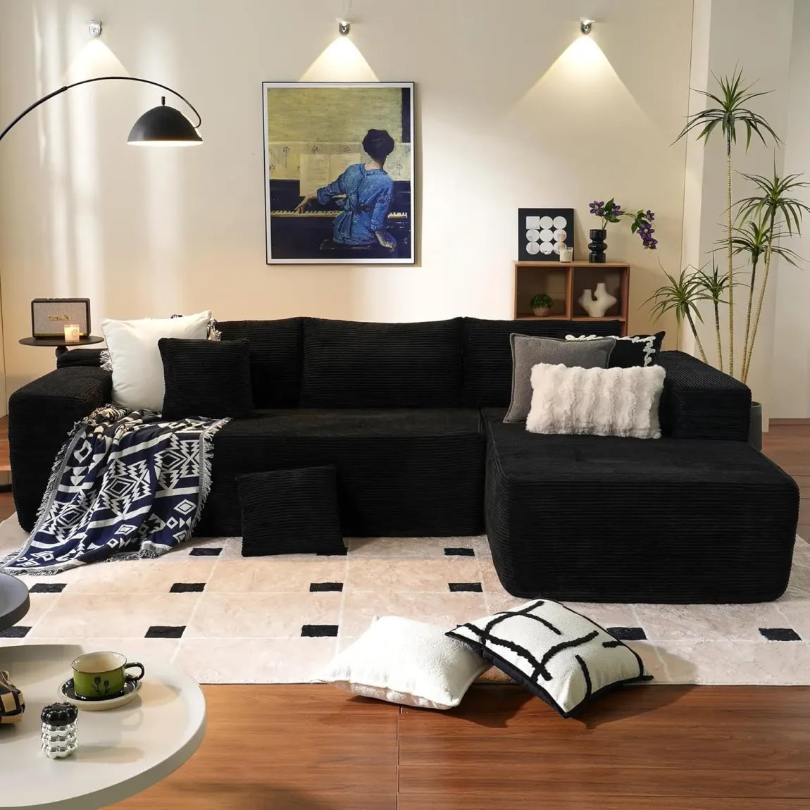 🎉Minimalist L-Shaped Upholstered Sofa（🎁Special Sale—Free Shipping）