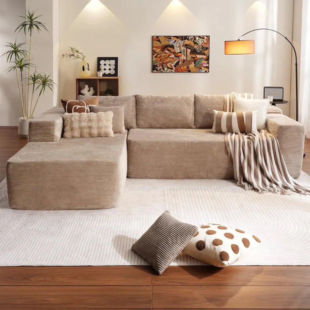 🎉Minimalist L-Shaped Upholstered Sofa（🎁Special Sale—Free Shipping）