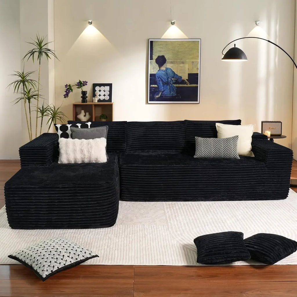 🎉Minimalist L-Shaped Upholstered Sofa（🎁Special Sale—Free Shipping）