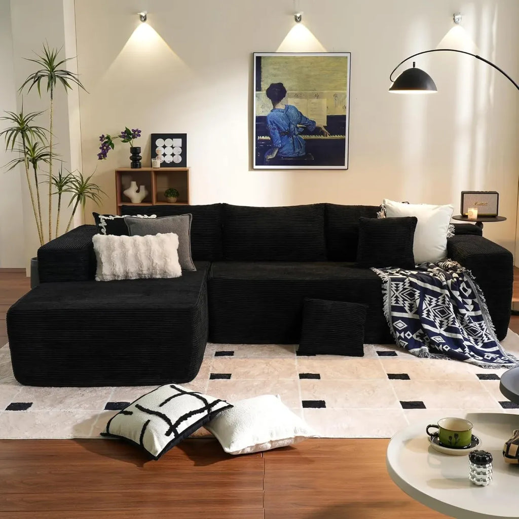 🎉Minimalist L-Shaped Upholstered Sofa（🎁Special Sale—Free Shipping）