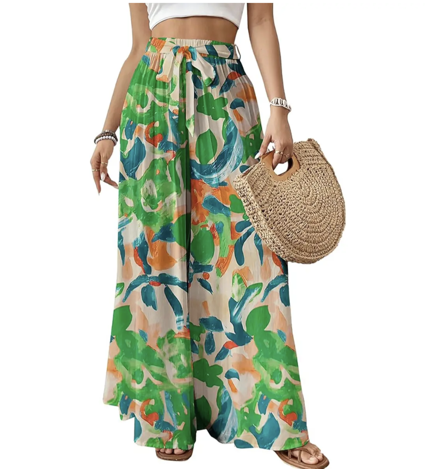 💕💕🌸 SALE Bsubseach Women's Floral Wide Leg Pants 🌸