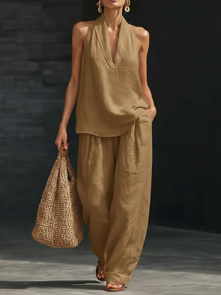New Arrivals🔥 Women's Casual and Cozy Minimalist Linen Two-Piece Set