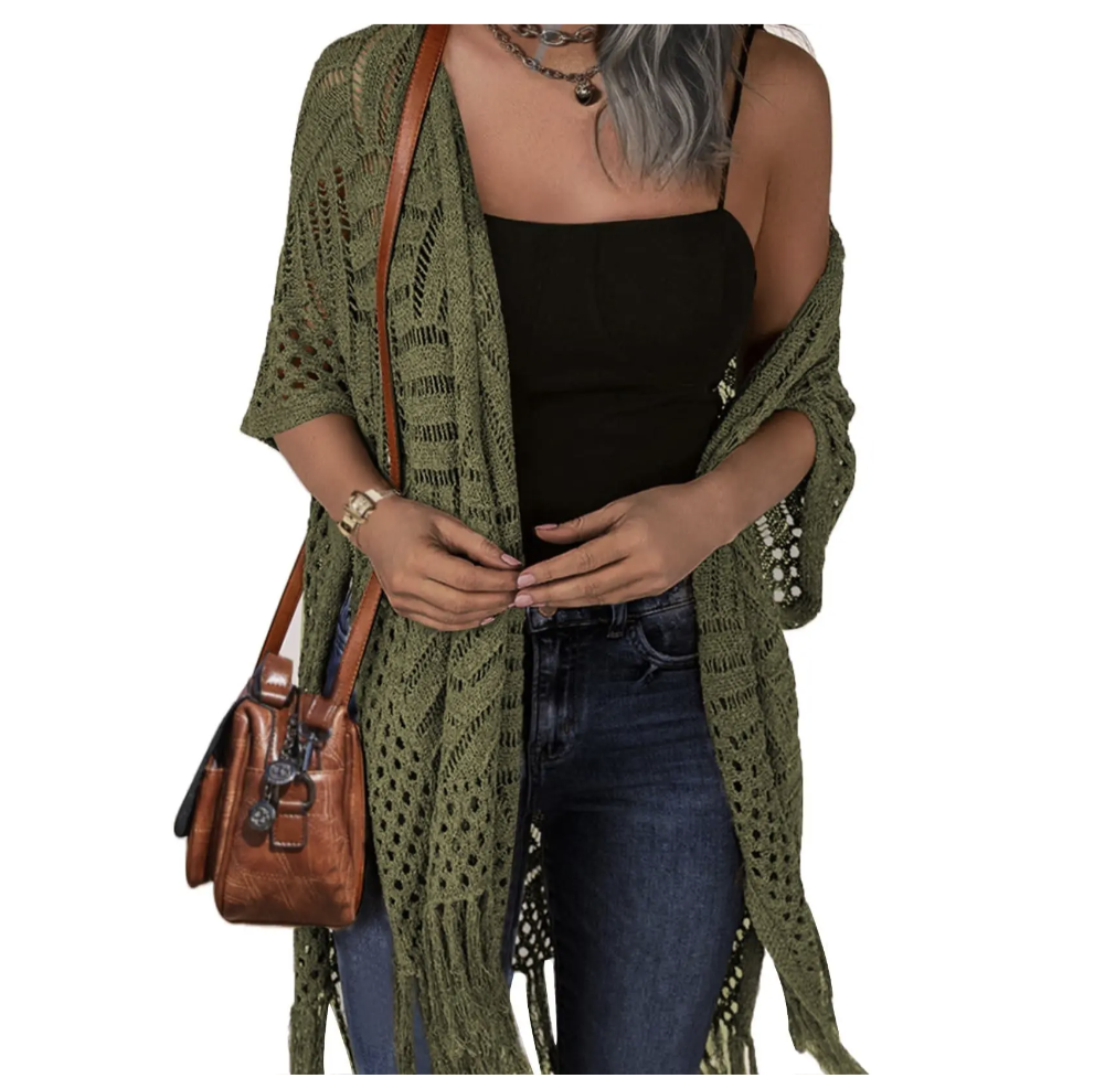 💕💕 Women's Tassel Hollow Crochet Cardigan  ON SALE 💐