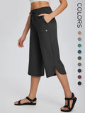 🌷 Women's Wide Leg Yoga Capris – High Waisted with Pockets, Quick Dry, Lightweight, UPF 50+ Sun Protection – Loose Comfy for Hiking, Gym, Travel & Outdoor Workout ☀️