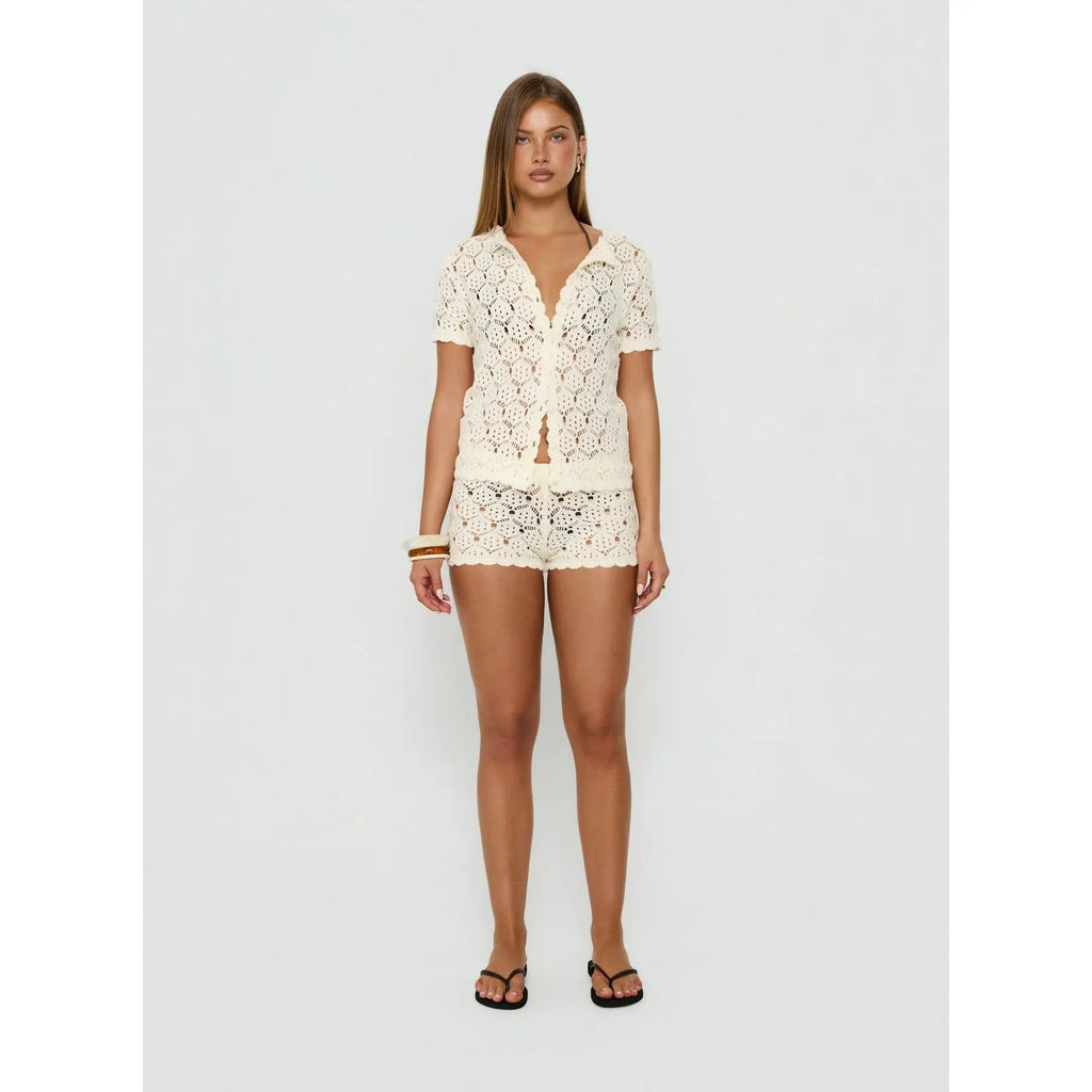 💕💕Sun Still Shines Crochet Set White - Stylish & Comfy