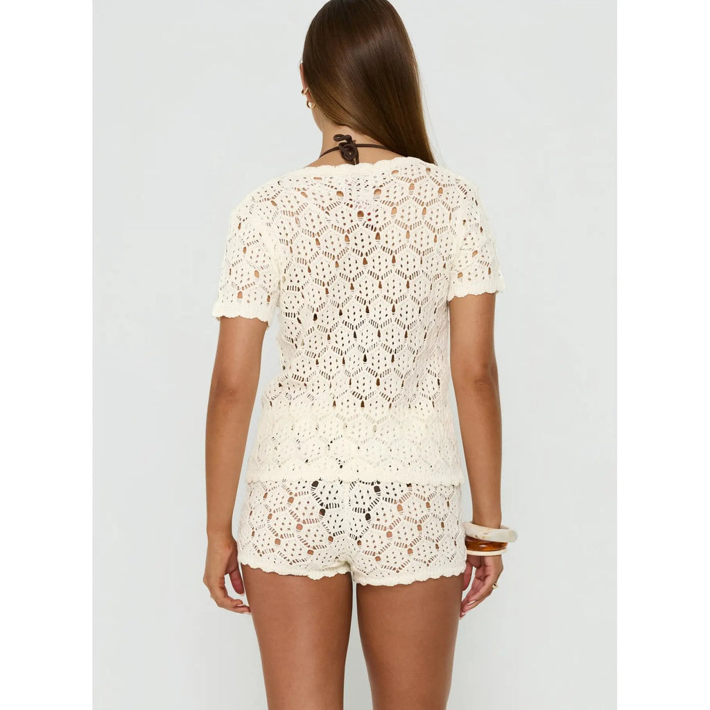 💕💕Sun Still Shines Crochet Set White - Stylish & Comfy