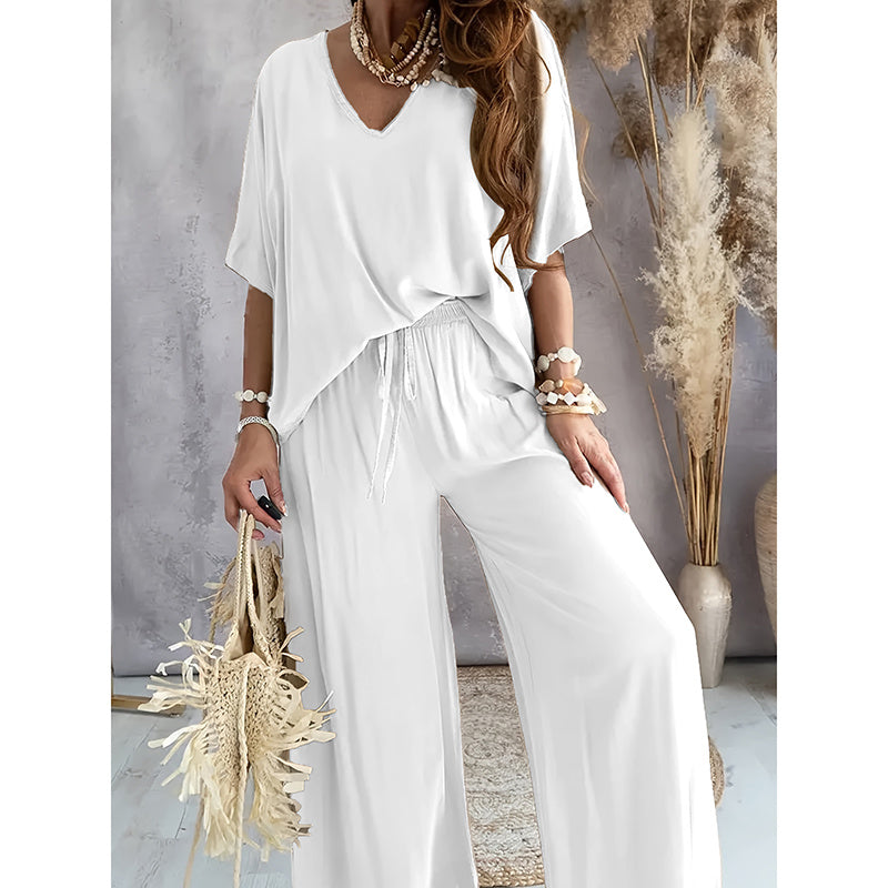 🌷Women’s Lounge Set with Wide Leg Pant