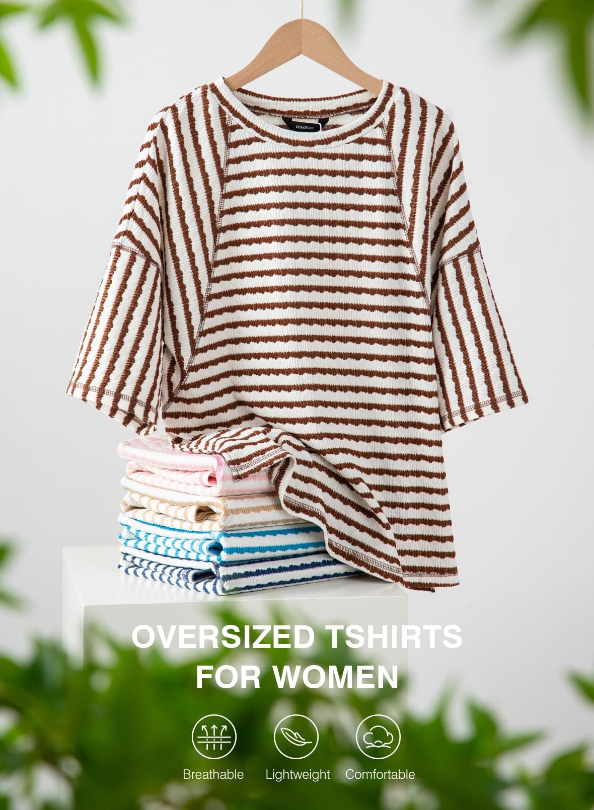 💕💕Womens Summer Tops Oversized Tshirts for Women Striped Color Block Short Sleeve T Shirts Crewneck Casual Tee Blouses