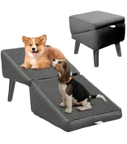 🎉2-in-1 Convertible Ottoman Dog Ramp & Step Stool — Solid Wood, Pet-Safe Design（🎁Special Sale—Free Shipping）