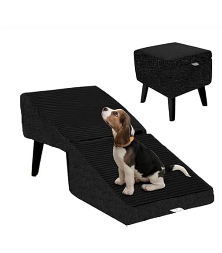 🎉2-in-1 Convertible Ottoman Dog Ramp & Step Stool — Solid Wood, Pet-Safe Design（🎁Special Sale—Free Shipping）
