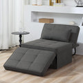 4-in-1 multifunctional folding footstool, breathable linen sofa bed, with adjustable backrest, modern convertible seat