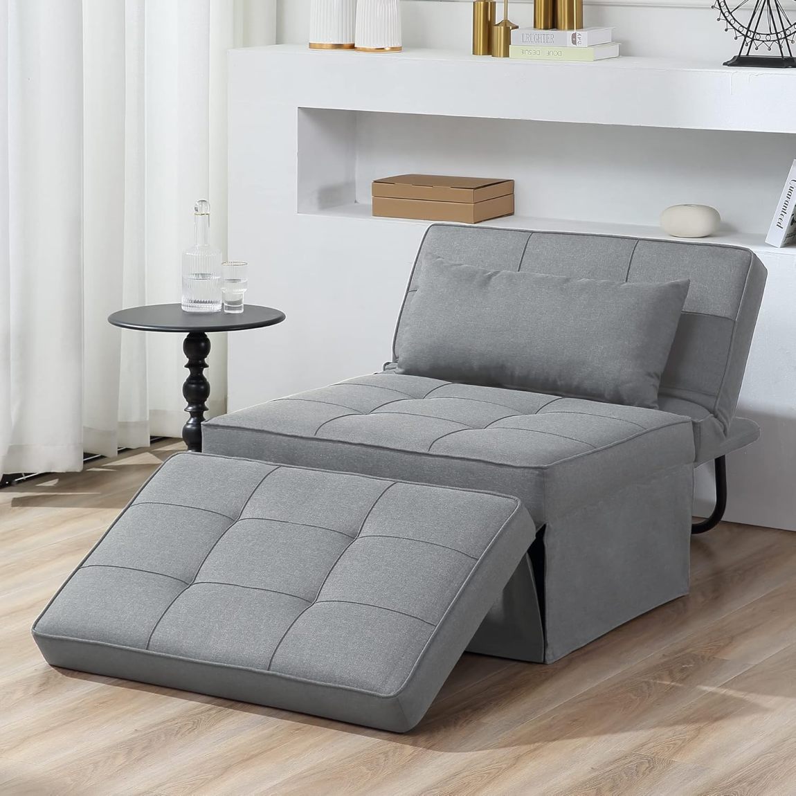 🎉4-in-1 Multifunctional Folding Stool, Breathable Linen Sofa Bed（🎁Special Sale—Free Shipping）
