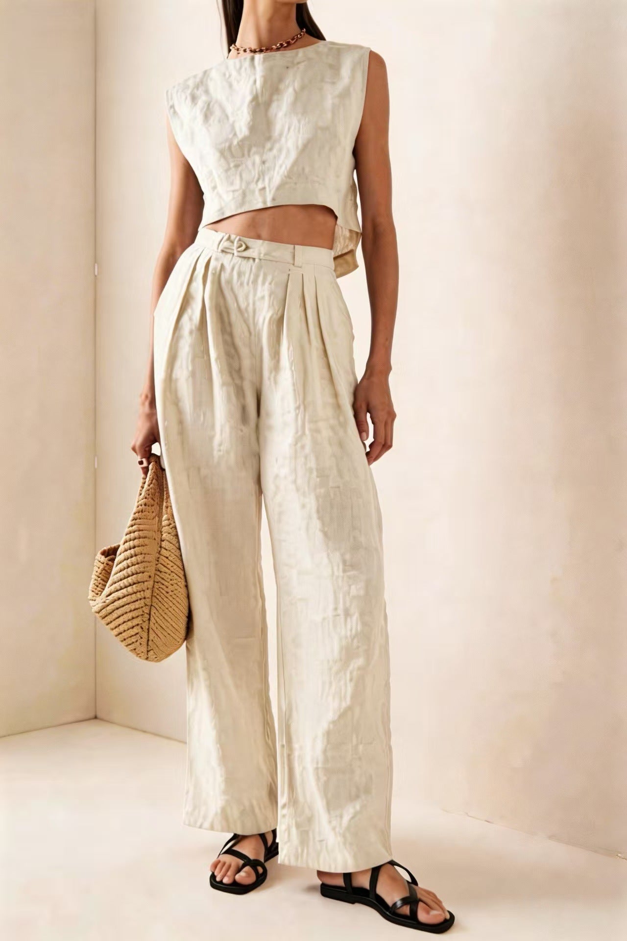 🌷Women's Crew-Neck Loose Casual Two-Piece Set – Breathable T-Shirt & Pants