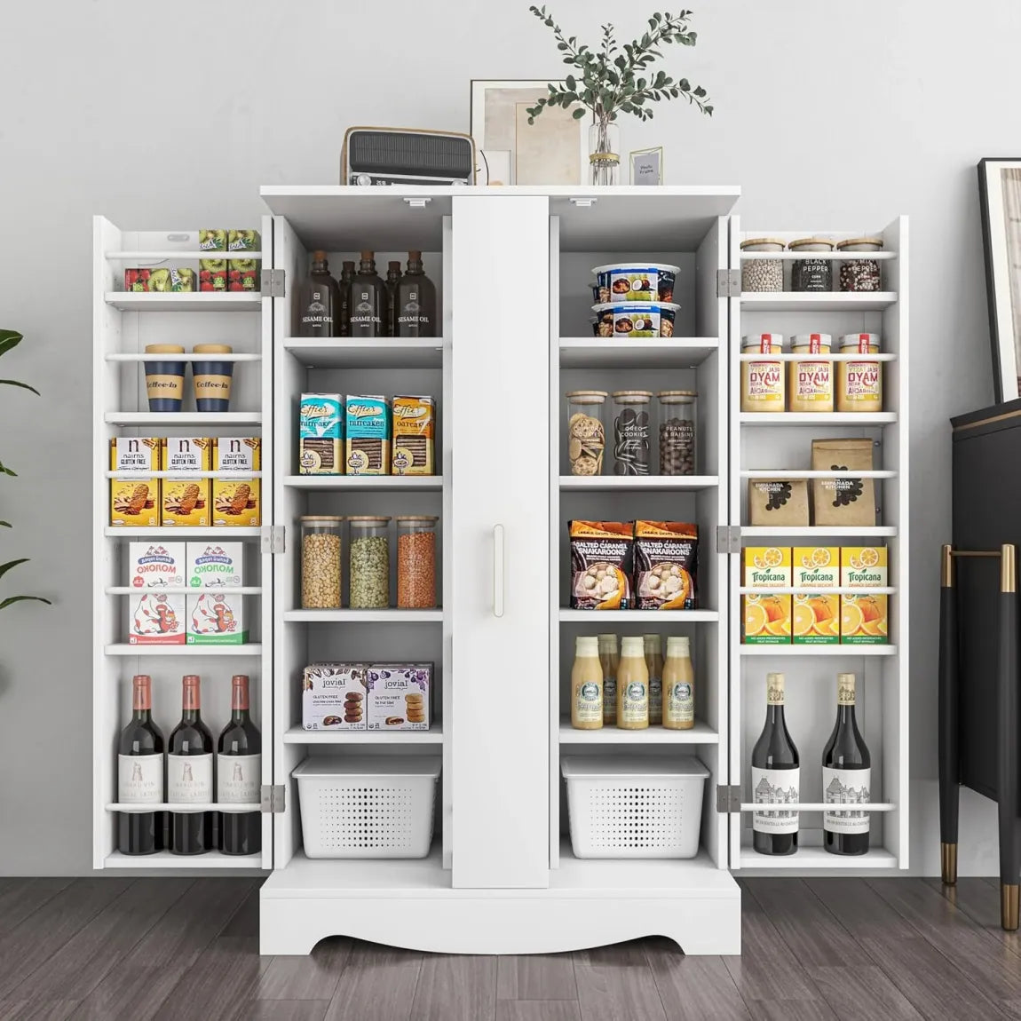 🎉47-inch kitchen sideboard with drawers and storage space with adjustable shelves（🎁Special Sale—Free Shipping）