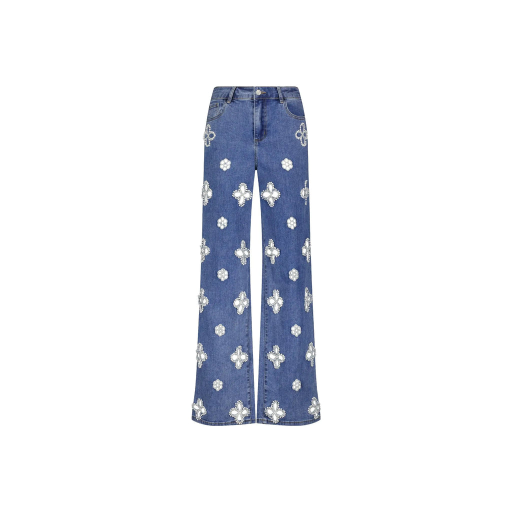 💕💕2026 Hot Sale Kaia Pearl High Rise Jean - Medium Blue
