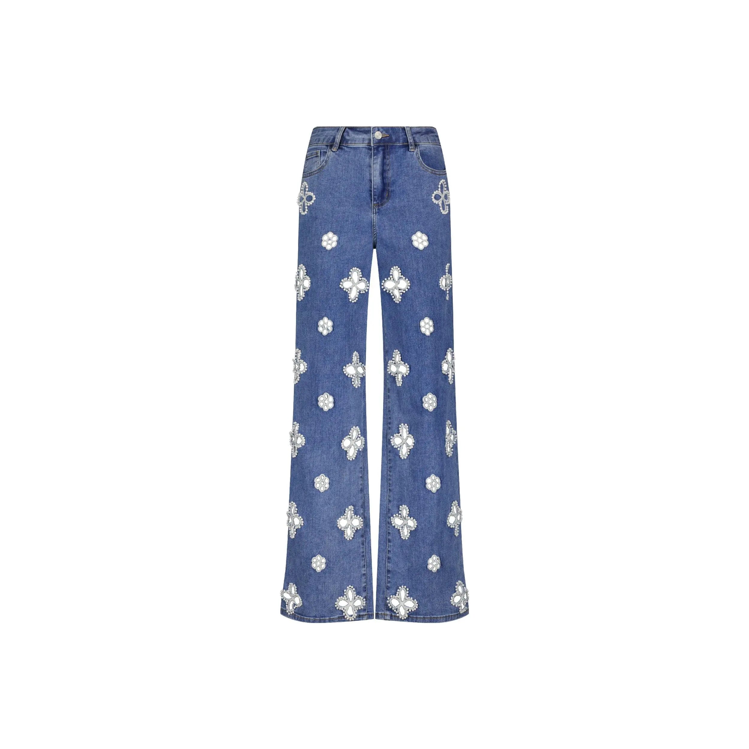 💕💕2026 Hot Sale Kaia Pearl High Rise Jean - Medium Blue