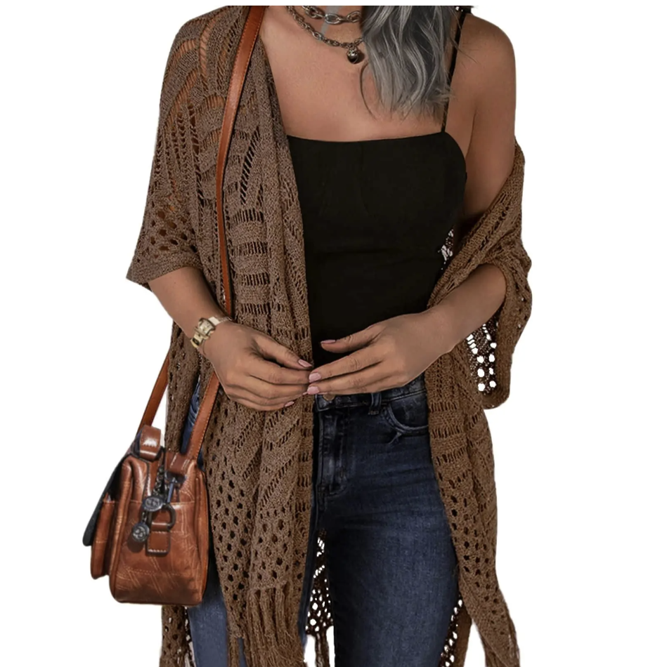 💕💕 Women's Tassel Hollow Crochet Cardigan  ON SALE 💐