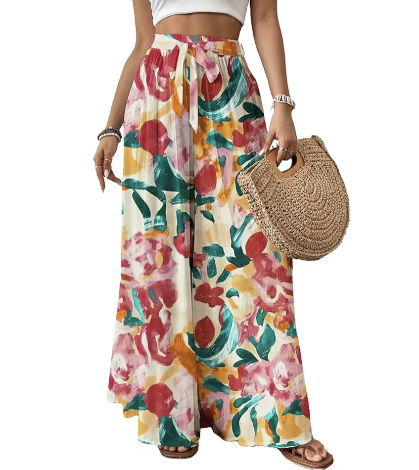 💕💕🌸 SALE Bsubseach Women's Floral Wide Leg Pants 🌸