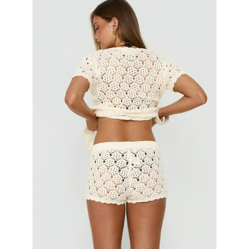 💕💕Sun Still Shines Crochet Set White - Stylish & Comfy