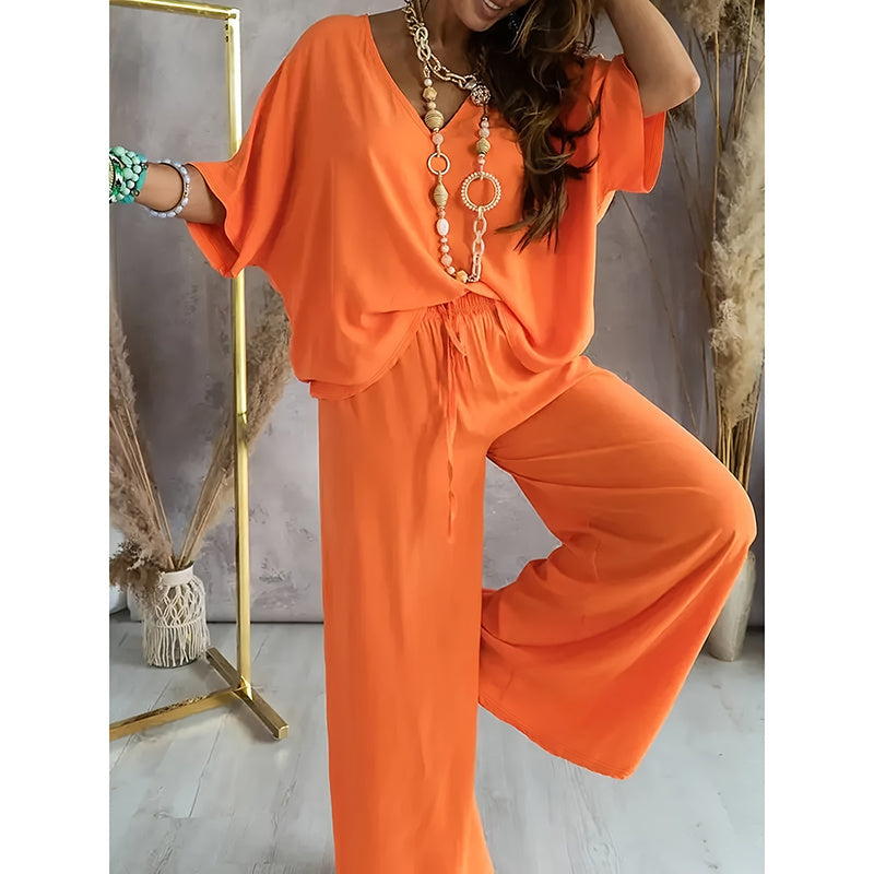 🌷Women’s Lounge Set with Wide Leg Pant