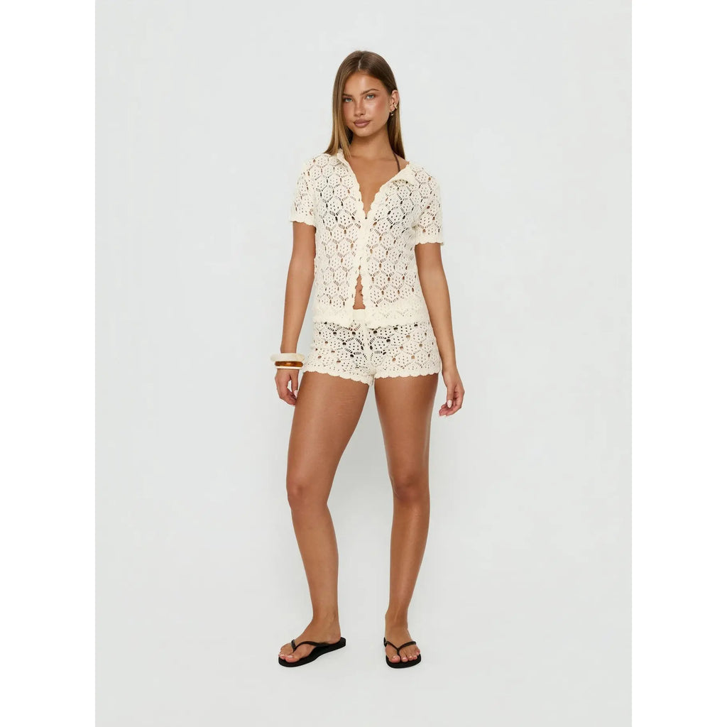 💕💕Sun Still Shines Crochet Set White - Stylish & Comfy