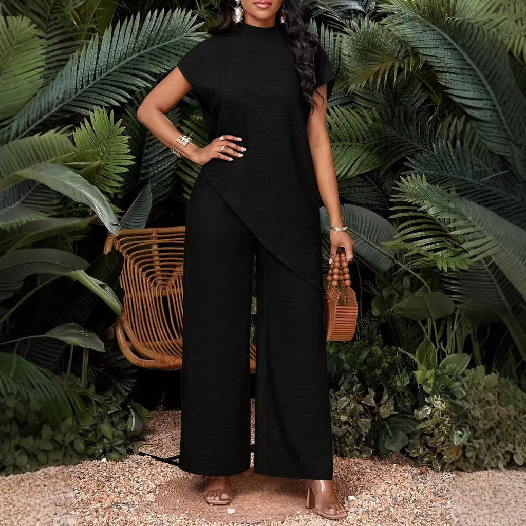 🌷Asymmetrical Sleeveless Top & Pants Set – Women’s Two-Piece