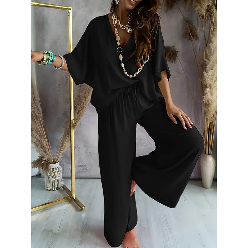 🌷Women’s Lounge Set with Wide Leg Pant