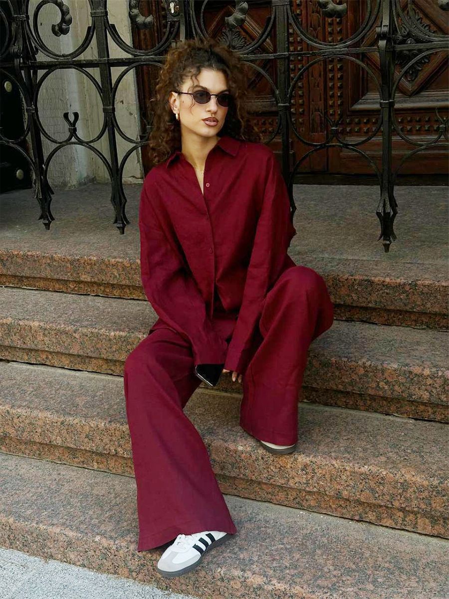🌷Last day 50%OFF🔥100% LINEN PALAZZO SET(Buy 2 Free Shipping)