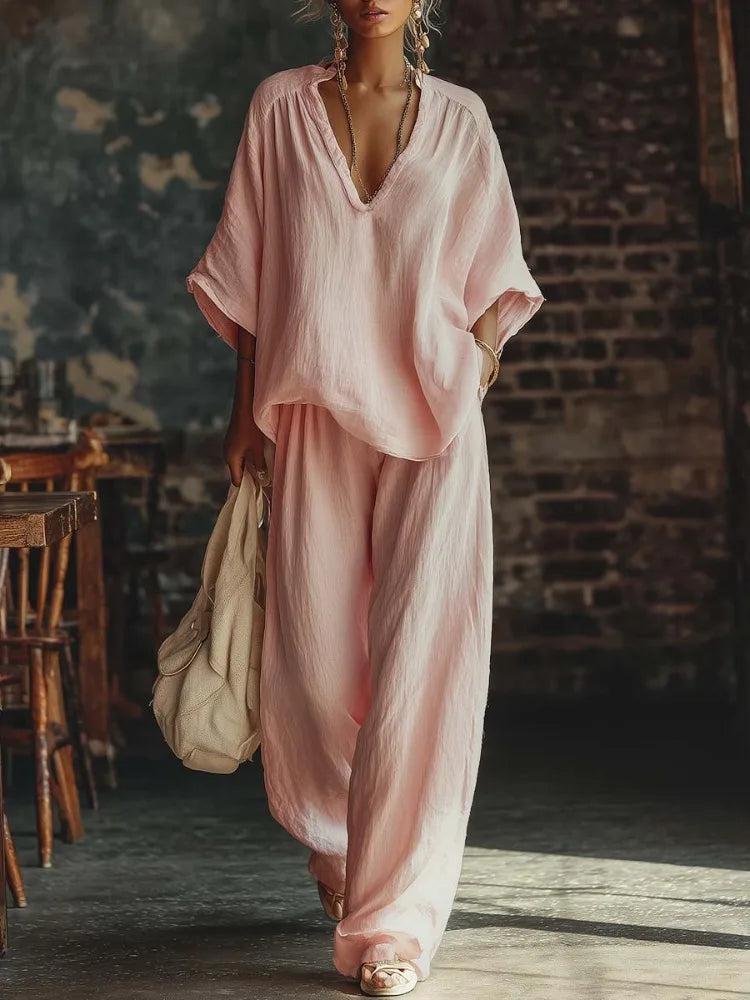 Danae Relaxed Wide Leg Pant Set