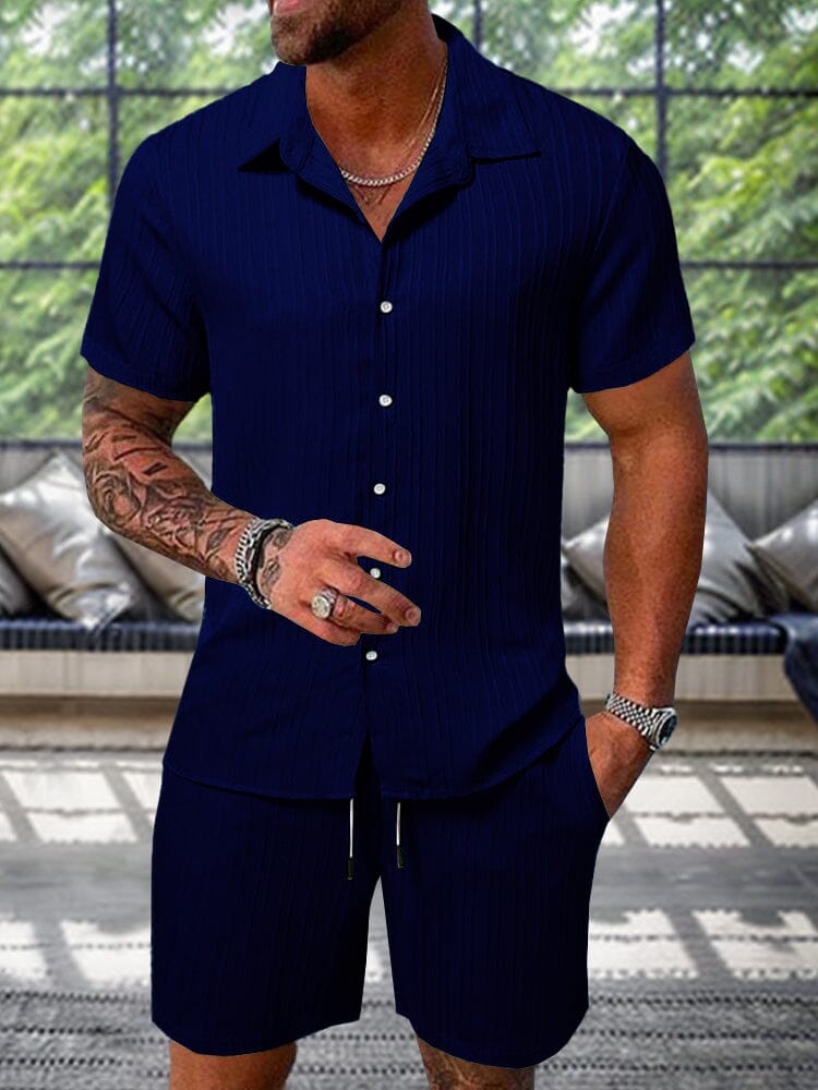 💚Leisure Textured Shirt Set