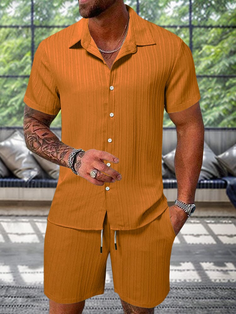 💚Leisure Textured Shirt Set