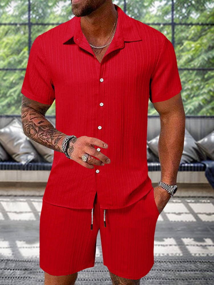 💚Leisure Textured Shirt Set