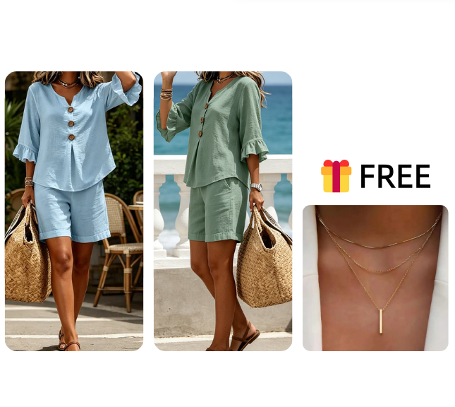 Women's Casual Cotton Two-Piece Outfit