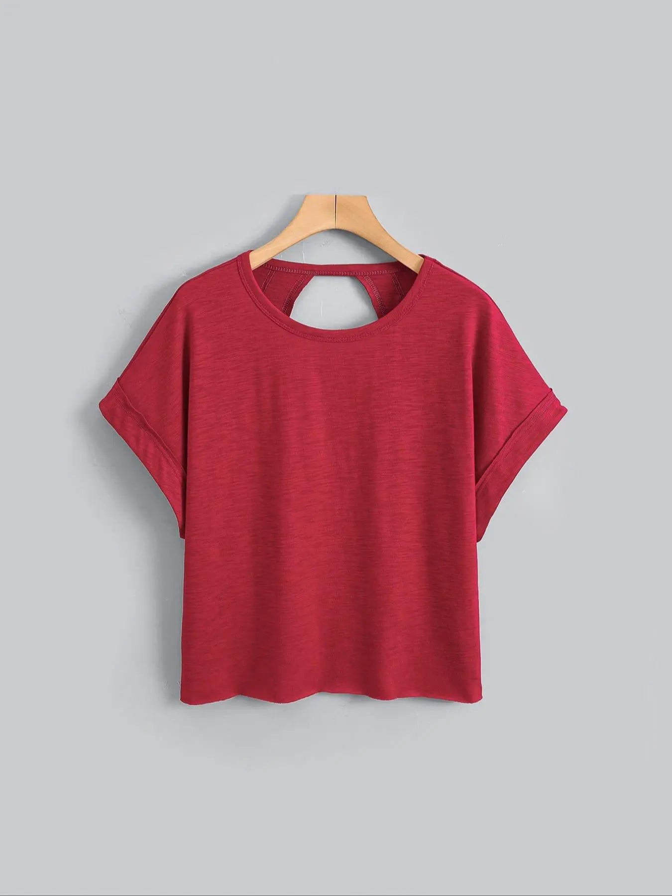 Last Day Save 49% ⏰🎉Women's Cut Out Batwing Sleeve Tee - Asymmetrical Hem