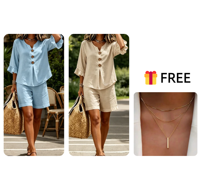 Women's Casual Cotton Two-Piece Outfit