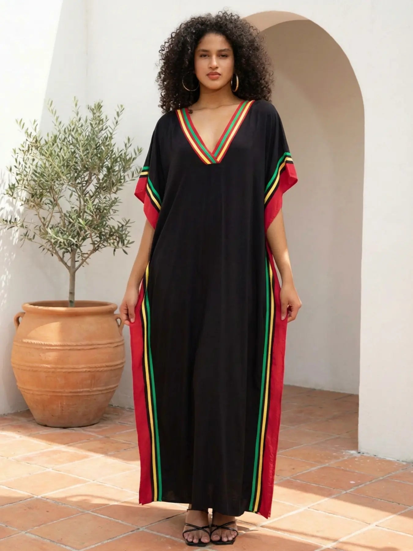 Last Day! Save 49% ⏰🔥 Striped Bohemian Kaftan Dress 🧵
