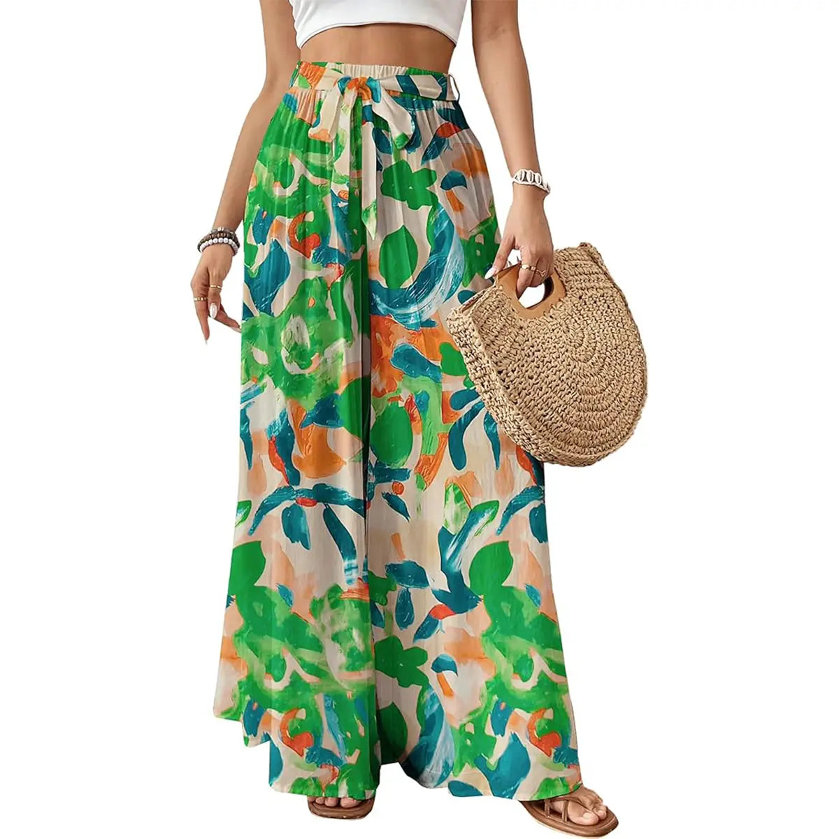 💕💕🌸 SALE Bsubseach Women's Floral Wide Leg Pants 🌸