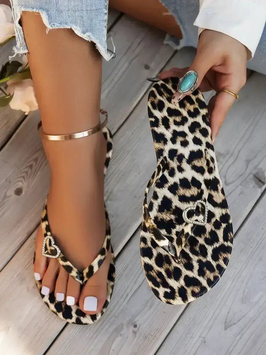 💕💕On Sale Now Women's Leopard Print Slides - Casual Summer Sandals