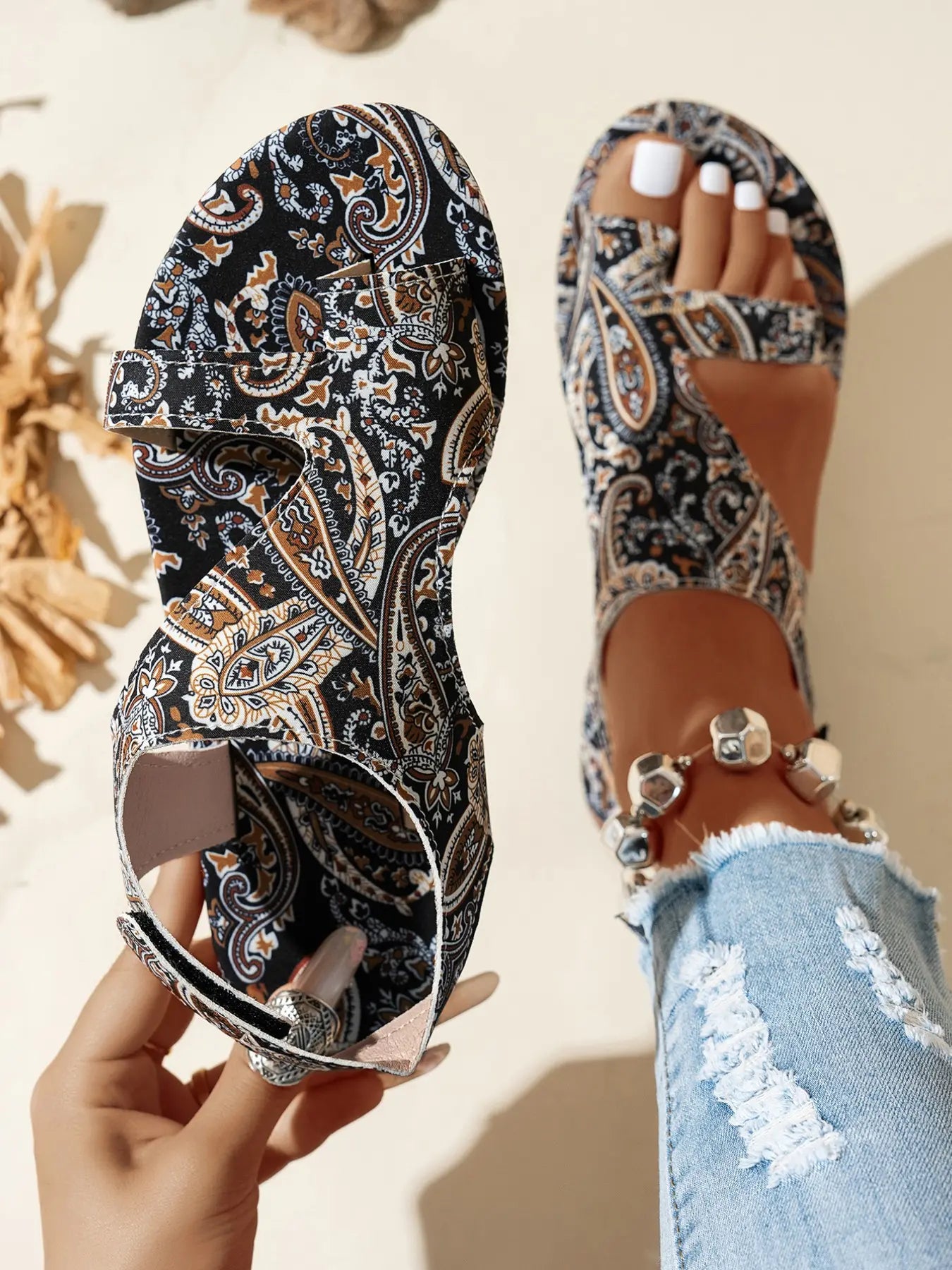 💕💕 Boho Cashew Flower Sandals  20% OFF 💰